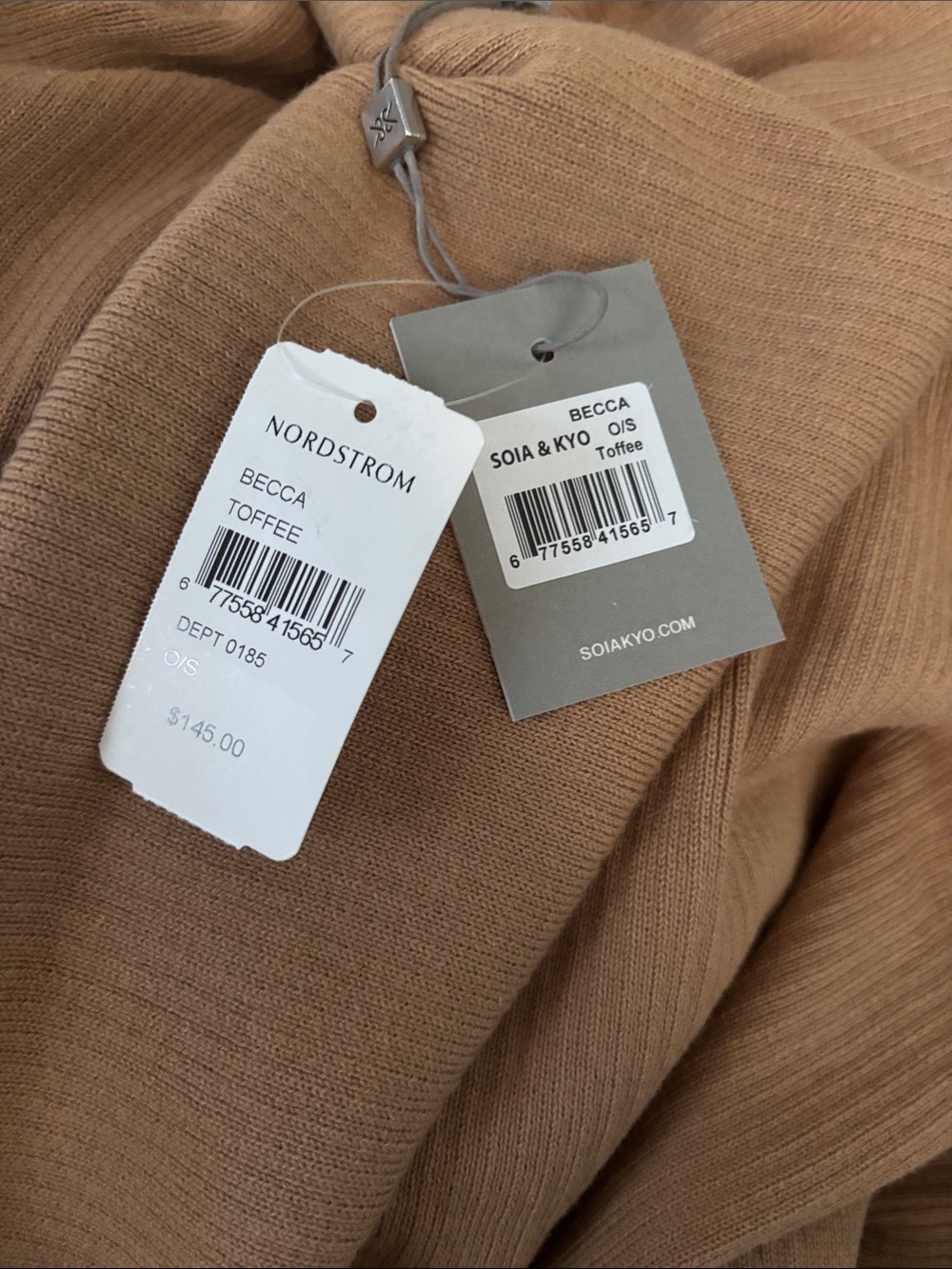 Soia & Kyo Becca Ribbed Knit Jacket in Toffee